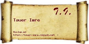 Tauer Imre névjegykártya